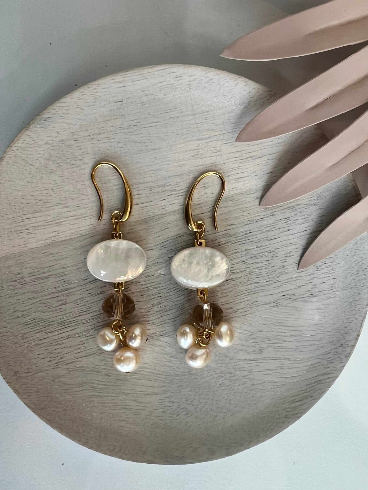 Mother of Pearl Cluster Earrings Embellish Asheville Embellish