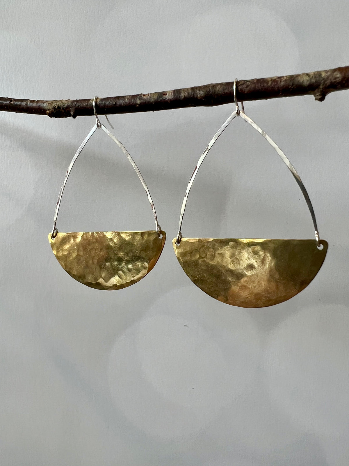 Hammered Gold Moon Earring Hangers (Pair)