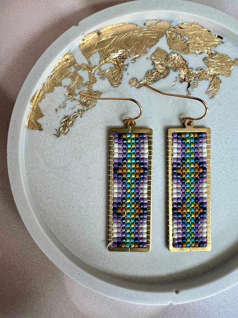 Woven Glass Bead Square Dangle Earrings by Loominous Design - Philadelphia  Museum Of Art