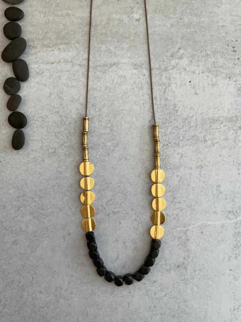 30” Bennett long necklace with Thai brass beads