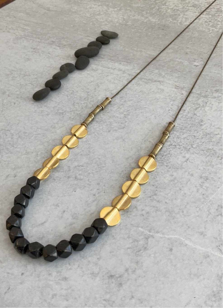 30” Bennett necklace with Thai brass beads